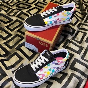 Multi colored Vans. Worn once.